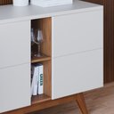 Ver imagem 4 de Aparador Buffet Noronha 160cm 3 Portas de Giro Off White Matte/Freijo - Ssx Multicoisas