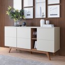 Ver imagem 5 de Aparador Buffet Noronha 160cm 3 Portas de Giro Off White Matte/Freijo - Ssx Multicoisas