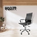 Ver imagem 2 de Cadeira de Escritório Esteirinha Base Cromada com Rodinha Fortt Oslo Preta - Cef03-p