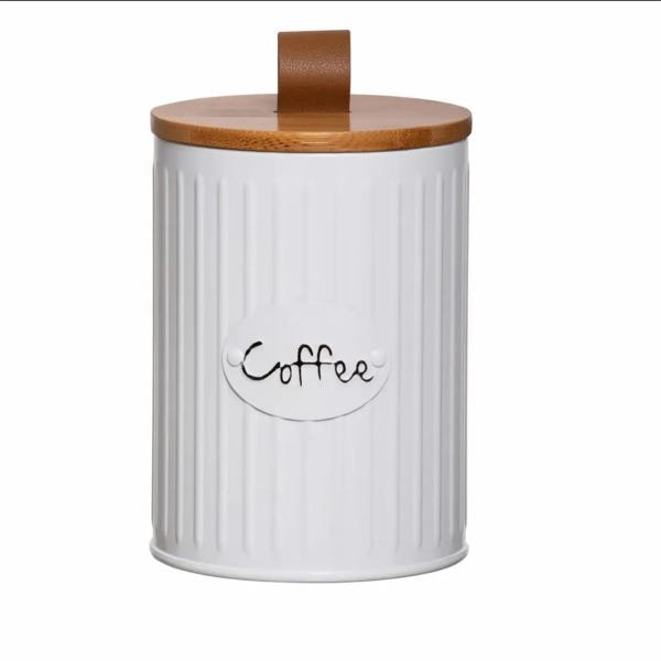 Kit com 2 Latas Decorativas Coffee e Cookies com Tampa em Bambu Lisse - Yoi - 3