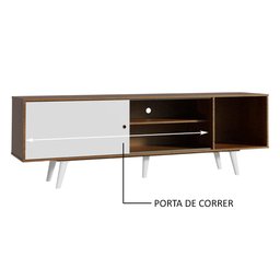 Rack Madesa Dubai para Tv até 65 Polegadas com Pés - Rustic/branco/branco - 6