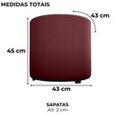 Ver imagem 5 de Puff Redondo Decorativo Copenhage 43x43 Cm Veludo Vermelho Milani Store