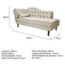 Ver imagem 4 de Diva Recamier Juliana160cm Lado Direito Linho Bege - Amarena Móveis