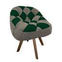 Ver imagem 2 de Poltrona Paloma Escritório Sala Giratória Madeira Suede Cappuccino e Suede Verde - Dominic Decor