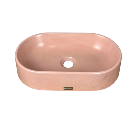 Cuba Rosa de Apoio Rosé Banheiro Lavabo Pia Sobrepor Oval