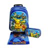 Kit Mochila Pokemon Infantil Rodinhas Com Estojo Escolar - 1