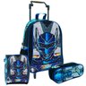 Mochila De Rodinhas Com Marmita E Estojo Duplo Robot Mask - 1