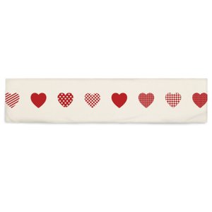 Caminho de Mesa Corações Vermelhos - Estilo Romântico - 200x40cm