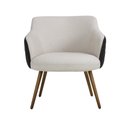 Ver mais imagens de Kit 2 Poltronas Decorativas Kitana Pés Palito Couro/Linho Preto/Areia - Gran Belo