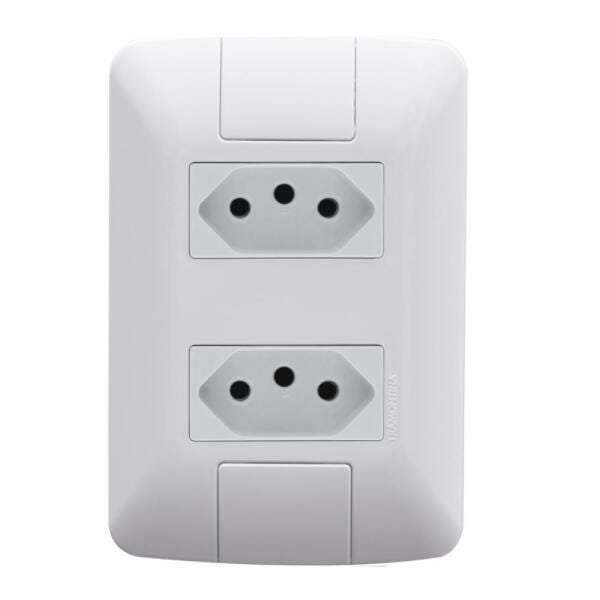 Tomada Interruptor Duplo 2P+T 10A/250V Aria - Tramontina - 1