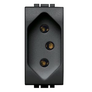 Tomada Living Light 2 Pólos+Terra 10a Anthracite - Bticino SL4165S