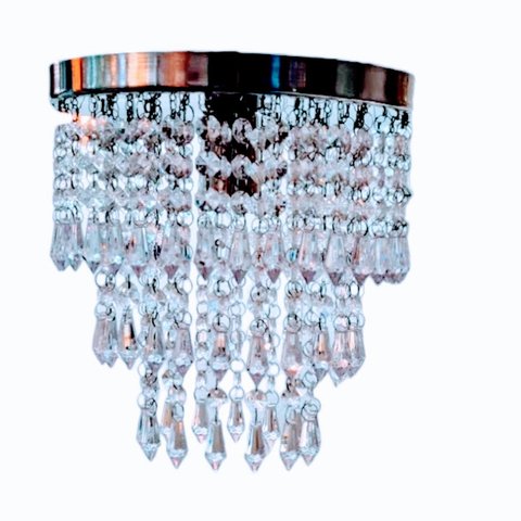 Lustre Cristal Acrílico Base Redonda Pingente Choice Lumi