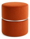 Ver imagem 2 de Kit de Puff Cinta no Meio Prata em Tecido Veludo Terracota Veludo- Let Móveis