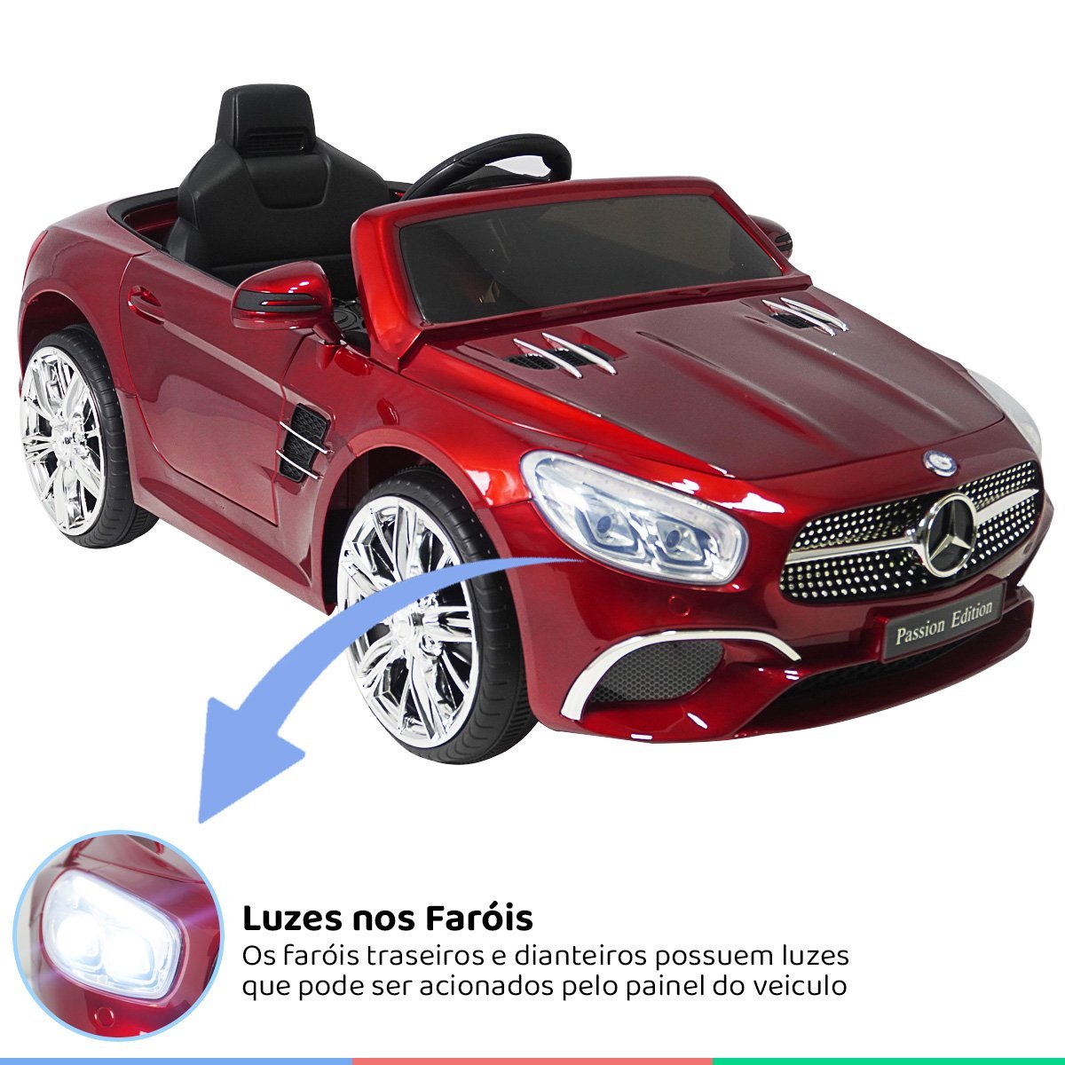Mini Carro Elétrico Infantil Criança BMW 6 GT 12V 3 Anos A 30Kg Luz Música  MP3 Controle Vermelho Belfix - Baby&Kids