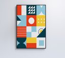 Ver imagem 4 de Quadro Geométrico Colorido 10 - 60x90 Cm - Tecido Canvas