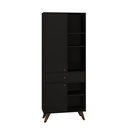 Ver imagem 3 de Armário Estante Multiuso 70cm 02 Portas Cnj2033-Pr Estilare Preto