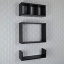 Ver imagem 4 de Kit 3 Peças Nicho Prateleira para Banheiro Preto 40 x 12cm