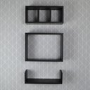 Ver imagem 3 de Kit 3 Peças Nicho Prateleira para Banheiro Preto 40 x 12cm