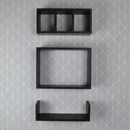 Kit 3 Peças Nicho Prateleira para Banheiro Preto 40 x 12cm - 3