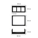 Ver imagem 5 de Kit 3 Peças Nicho Prateleira para Banheiro Preto 40 x 12cm