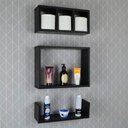 Ver imagem 2 de Kit 3 Peças Nicho Prateleira para Banheiro Preto 40 x 12cm