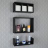 Kit 3 Peças Nicho Prateleira para Banheiro Preto 40 x 12cm - 2