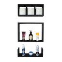 Ver imagem 6 de Kit 3 Peças Nicho Prateleira para Banheiro Preto 40 x 12cm