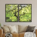 Ver imagem 1 de Quadro Natureza Verde Duplo 50x70 - 2 Peças