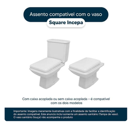 Assento Square Incepa Mdf Branco Poly - 2