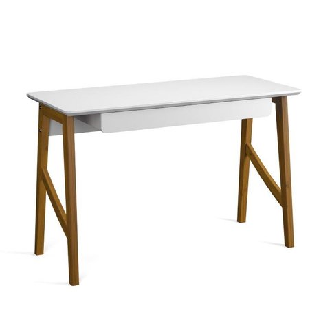 Mesa / Escrivaninha Ta Estilo Rústico Moderno Cor Branco