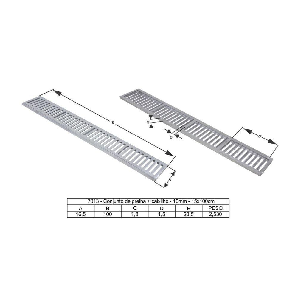 Kit 5 Ralo Grelha Linear Caixilho em Alumínio Bege 15x100cm - 4