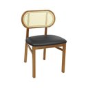 Ver imagem 4 de Kit 2 Cadeiras Capri Estrutura em Madeira Maciça Revestimento Telinha Rattan Assento Estofado