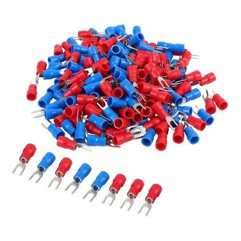 Kit Terminais Garfo Forquilha Pré Isolado 0,5 a 2,5mm 500un