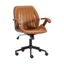 Ver imagem 1 de Cadeira de Escritório Ergonômica Giratória Diretor Executiva Couro Saragoça Office Cor:caramelo