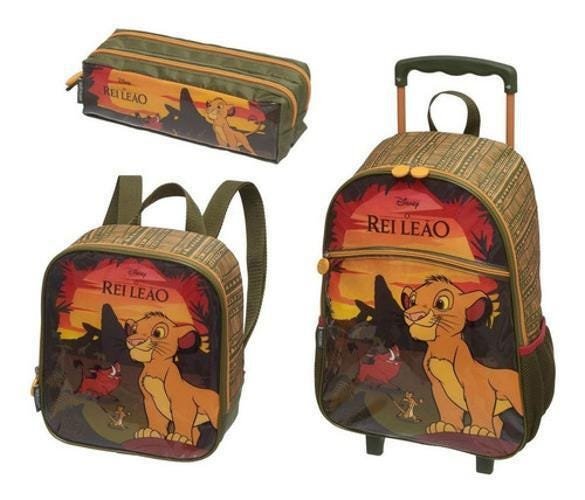 Mochila Rodinha Lancheira Estojo Duplo Rei Leão 2020 Pacific - 1