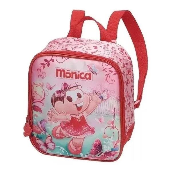 Mochila Com Carrinho Lancheira E Estojo Turma Da Mônica - 3