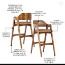 Ver imagem 3 de Kit 5 Banquetas Alta para Balcão Lua Madeira Imbuia Impermeável Caramelo L85 Rmi