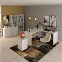 Ver imagem 5 de Conjunto para Escritório Branco 5 Peças Tecnomobili