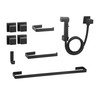 Kit de Acessórios para Banheiro Quadrado Preto Completo Luxo - 1
