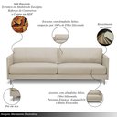 Ver imagem 3 de Sofá Decorativo Anthony 3 Lugares Sala de Estar 240cm Pés em Aço Couro Bege G88 - Gran Belo