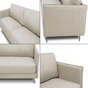 Ver imagem 5 de Sofá Decorativo Anthony 3 Lugares Sala de Estar 240cm Pés em Aço Couro Bege G88 - Gran Belo