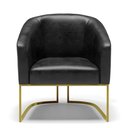 Ver imagem 3 de Kit 02 Poltronas Stella Corano Preto Base Industrial Dourada - D’Rossi