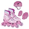 Patins rosa in-line 34/37 AD01R Fênix brinquedos - 1