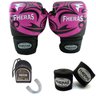 Kit Muay Thai Top Luva Bucal Bandagem 12Oz Tribal Rosa - 1
