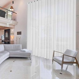 Cortina Pé Direito Duplo Firenze 6,00m x 5,00m Ilhós Cromado - Branco - 1