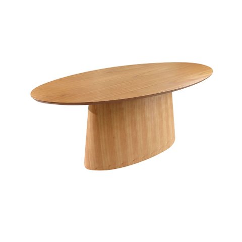 Mesa de Jantar Oval Tampo Laminado Madeira 1,60m X 0,90m