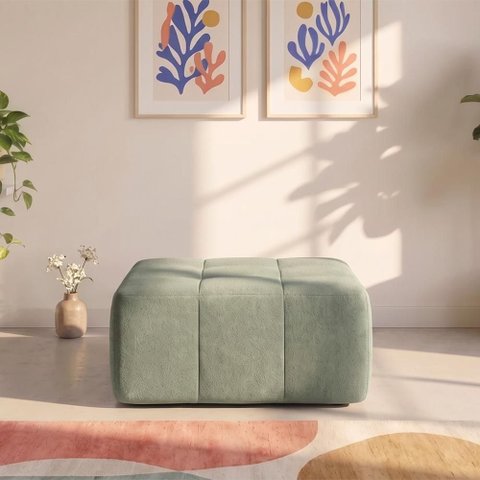 Puff para Apoio de Pés Modular 86cm Sync Kappesberg Boucle Menta