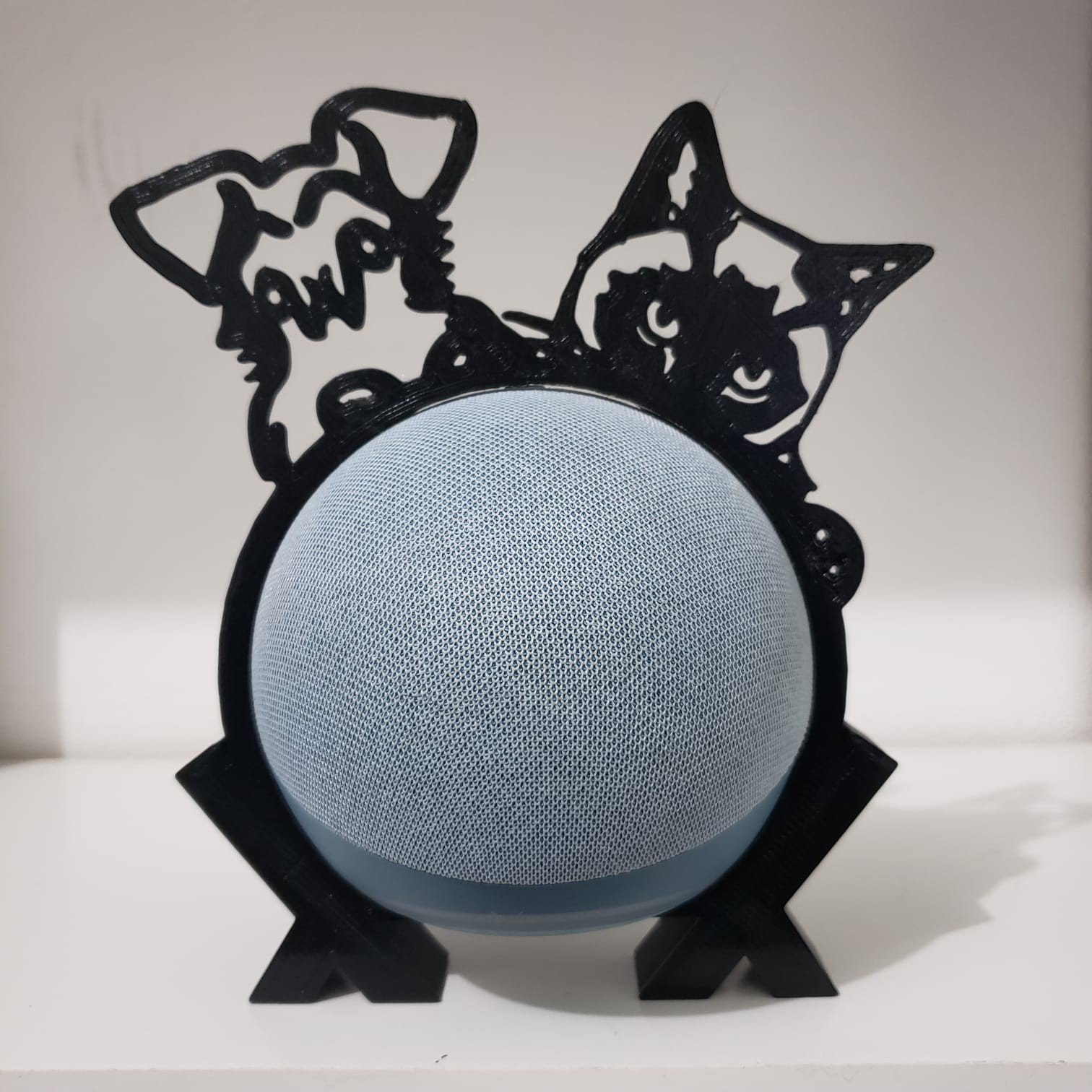 Suporte de Alexa para Echo Dot 4 e Dot 5 "schnauzer e Gato" - 3