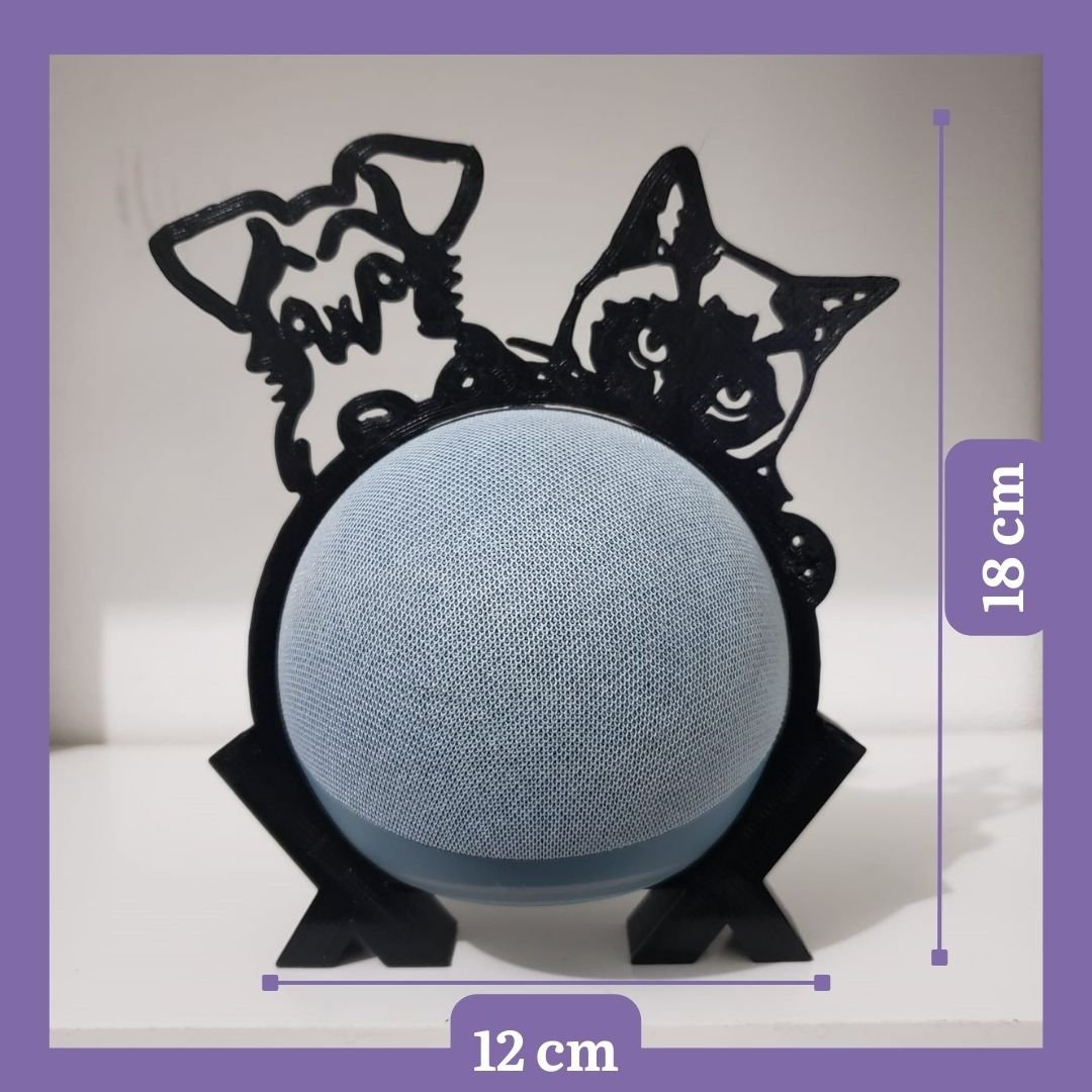 Suporte de Alexa para Echo Dot 4 e Dot 5 "schnauzer e Gato" - 6