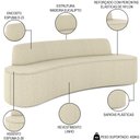 Ver imagem 3 de Sofá 4 Lugares para Sala de Estar Living 230cm Koane D06 Linho Creme - Mpozenato